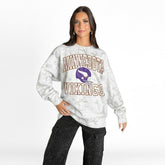 Minnesota Vikings Gameday Couture Women's Whiteout Oversized Premium Fleece Sweatshirt - Arctic Camo discount
