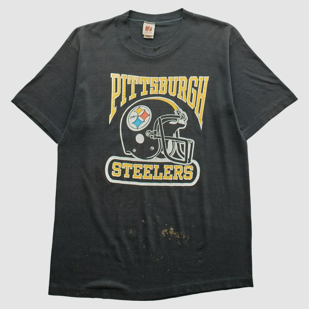 Pittsburgh Steelers Logo 7 80s T-Shirt - Black Vintage discount