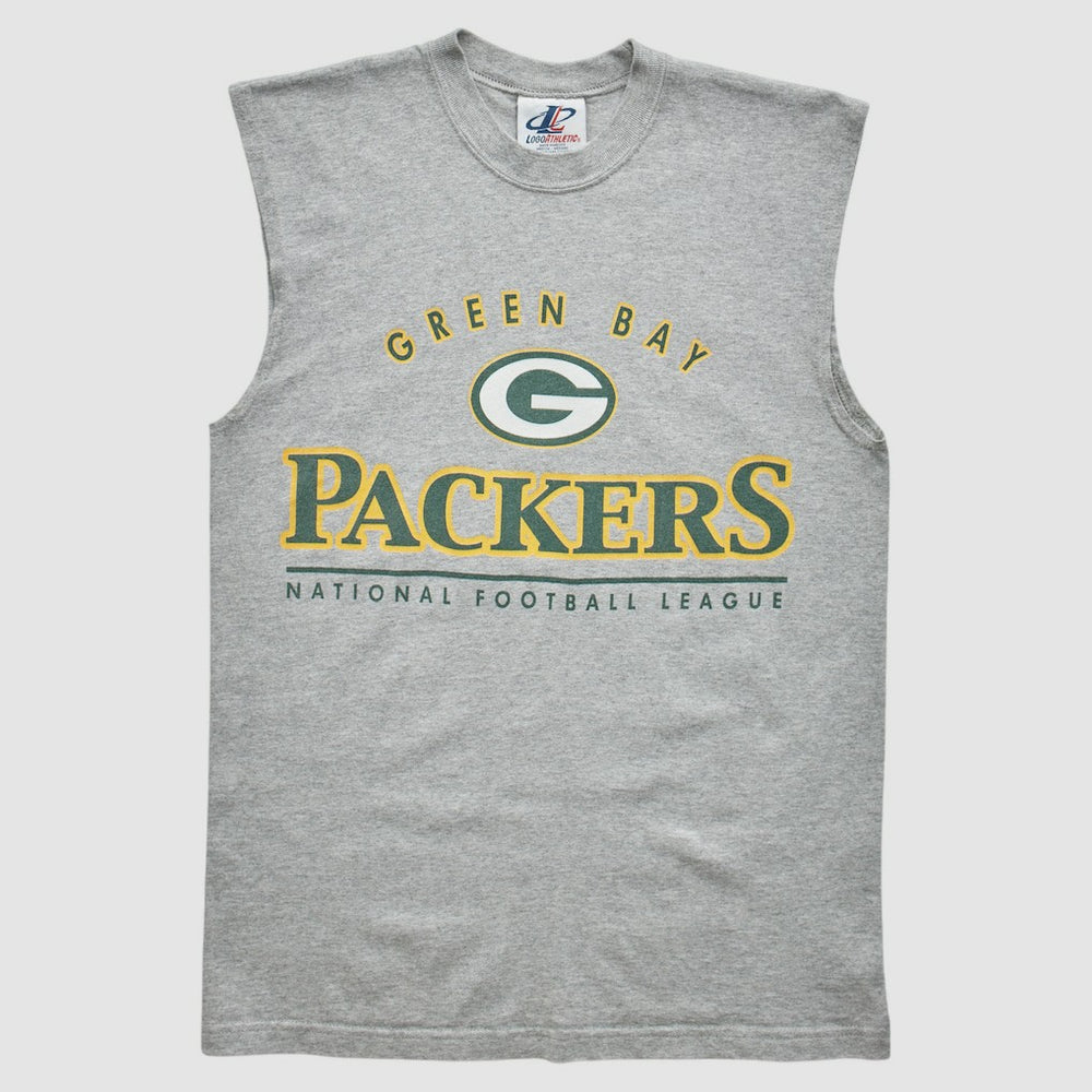 Green Bay Packers Logo Athletic 2000s Tank - Heather Gray Vintage cheap