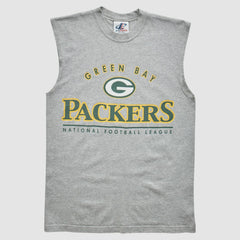 Green Bay Packers Logo Athletic 2000s Tank - Heather Gray Vintage cheap