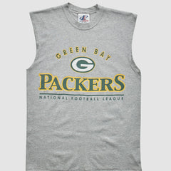 Green Bay Packers Logo Athletic 2000s Tank - Heather Gray Vintage cheap