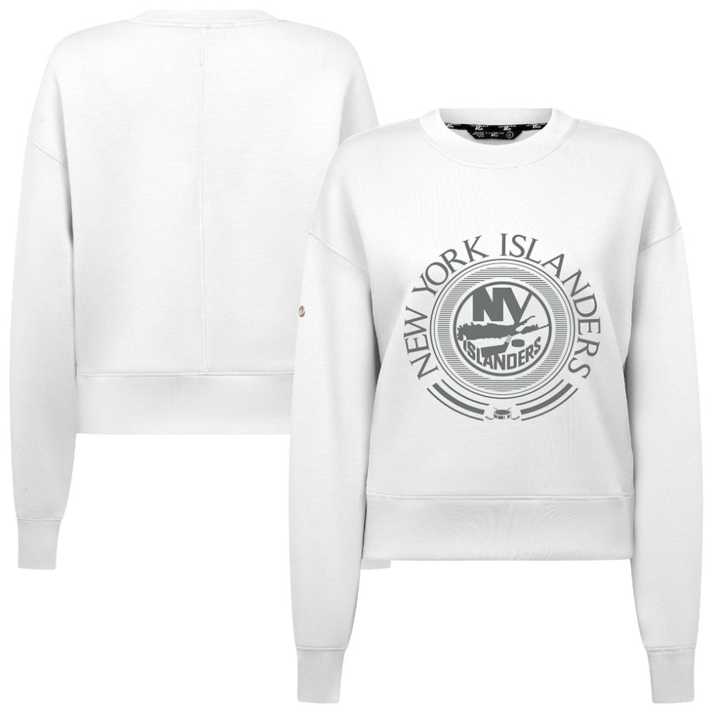 New York Islanders Levelwear Women's Slate & Snow Sponge Tri-Blend Sweatshirt - White Sweatshirts