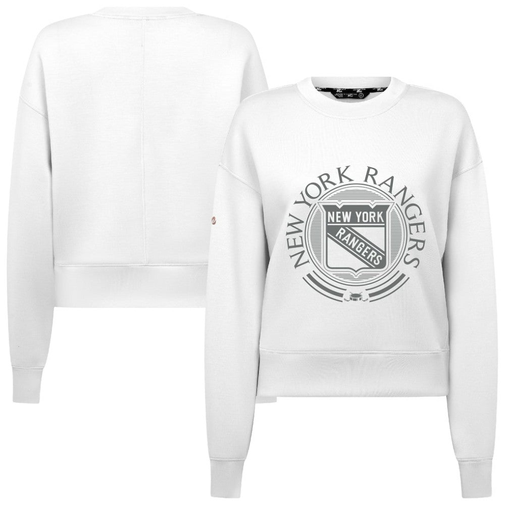 New York Rangers Levelwear Women's Slate & Snow Sponge Tri-Blend Sweatshirt - White Sweatshirts