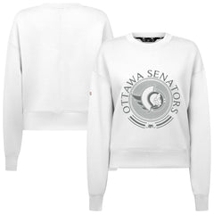 Ottawa Senators Levelwear Women's Slate & Snow Sponge Tri-Blend Sweatshirt - White Sweatshirts