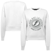 Tampa Bay Lightning Levelwear Women's Slate & Snow Sponge Tri-Blend Sweatshirt - White Sweatshirts