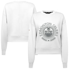 Edmonton Oilers Levelwear Women's Slate & Snow Sponge Tri-Blend Sweatshirt - White Sweatshirts