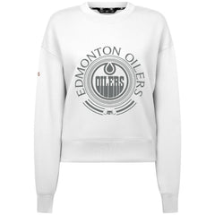 Edmonton Oilers Levelwear Women's Slate & Snow Sponge Tri-Blend Sweatshirt - White Sweatshirts