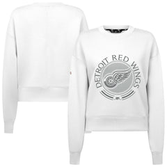 Detroit Red Wings Levelwear Women's Slate & Snow Sponge Tri-Blend Sweatshirt - White Sweatshirts