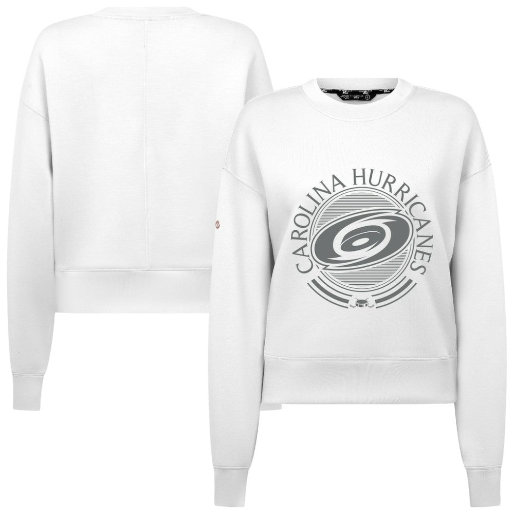 Carolina Hurricanes Levelwear Women's Slate & Snow Sponge Tri-Blend Sweatshirt - White Sweatshirts
