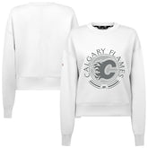 Calgary Flames Levelwear Women's Slate & Snow Sponge Tri-Blend Sweatshirt - White Sweatshirts