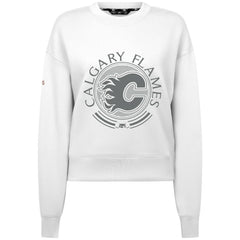 Calgary Flames Levelwear Women's Slate & Snow Sponge Tri-Blend Sweatshirt - White Sweatshirts