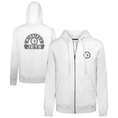 Winnipeg Jets Levelwear Podium Chenille Logo Full-Zip Hoodie - White Hoodies