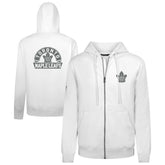 Toronto Maple Leafs Levelwear Podium Chenille Logo Full-Zip Hoodie - White Hoodies