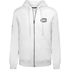 Montreal Canadiens Levelwear Podium Chenille Logo Full-Zip Hoodie - White Hoodies