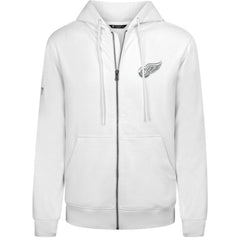 Detroit Red Wings Levelwear Podium Chenille Logo Full-Zip Hoodie - White Hoodies