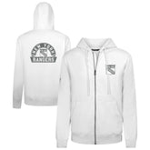 New York Rangers Levelwear Podium Chenille Logo Full-Zip Hoodie - White Hoodies