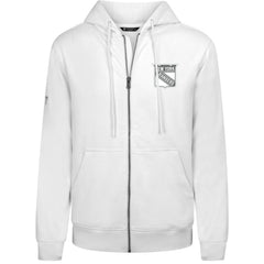 New York Rangers Levelwear Podium Chenille Logo Full-Zip Hoodie - White Hoodies