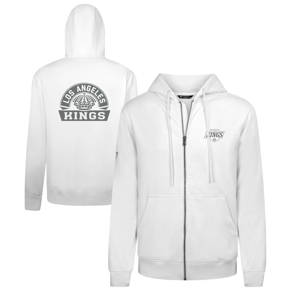 Los Angeles Kings Levelwear Podium Banner Arch Full-Zip Hoodie - White Hoodies