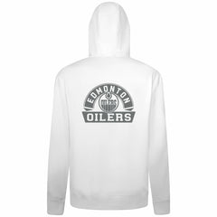 Edmonton Oilers Levelwear Podium Banner Arch Full-Zip Hoodie - White Hoodies