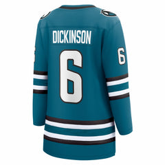 Sam Dickinson San Jose Sharks Fanatics Women's Home Breakaway Jersey - Teal Jerseys