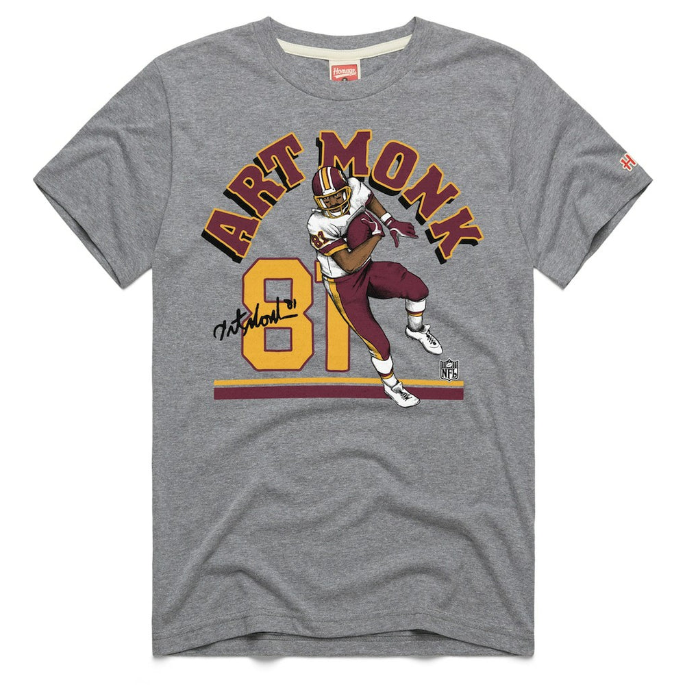Art Monk Washington Commanders Homage Unisex Retired Player Classic Illustration Tri-Blend T-Shirt - Gray online