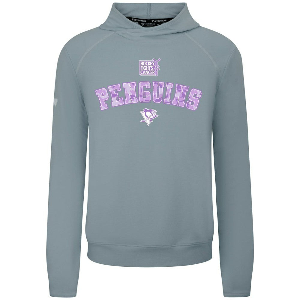 Pittsburgh Penguins Levelwear Hockey Fights Cancer Mandate Tri-Blend Hoodie - Gray Hoodies