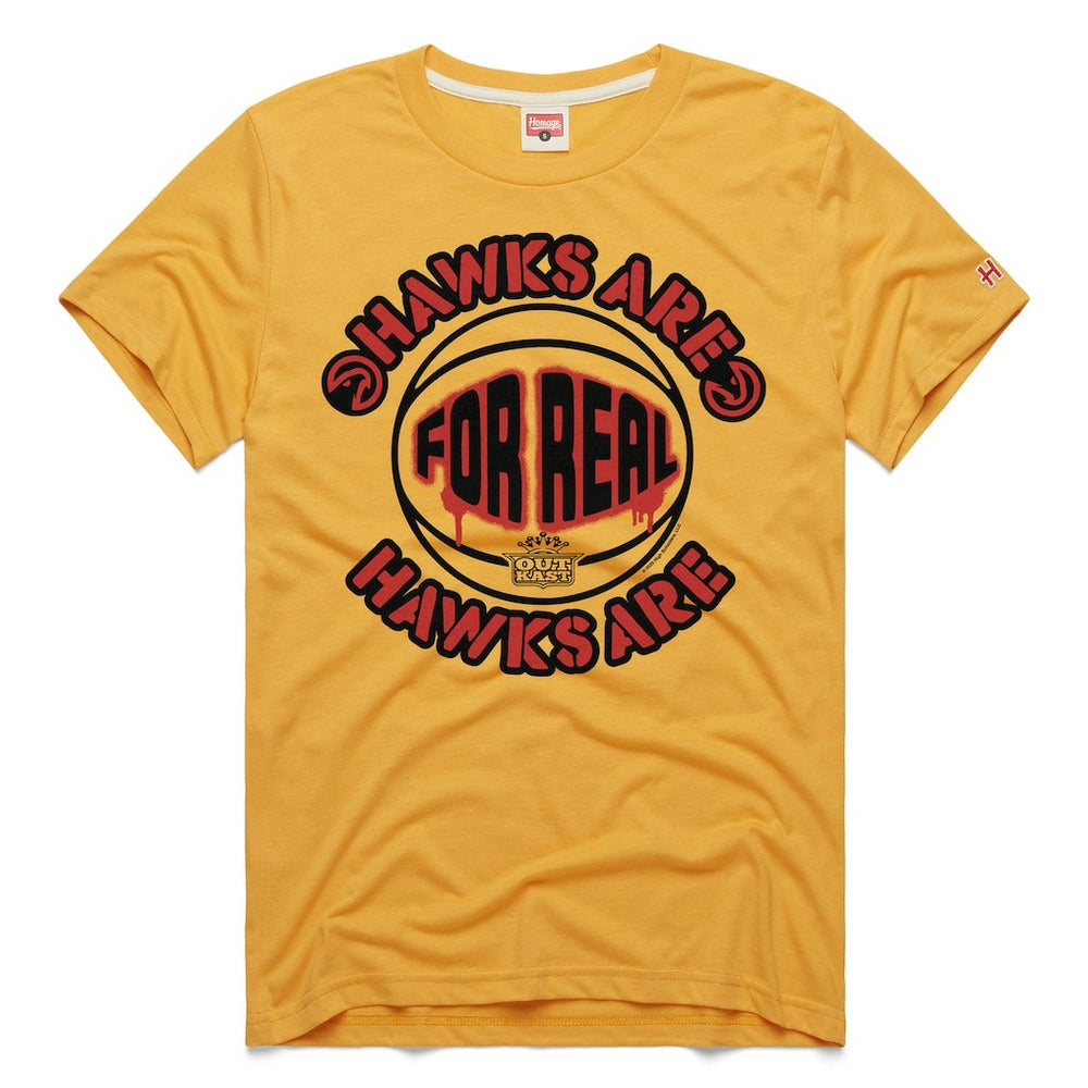 Atlanta Hawks x OutKast Homage Unisex For Real Tri-Blend T-Shirt - Gold discount