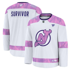 New Jersey Devils Fanatics Hockey Fights Cancer Survivor Practice Jersey - White Jerseys