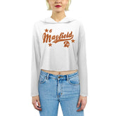 Baker Mayfield Tampa Bay Buccaneers Majestic Threads Women's Glitter Wordmark Hoodie - White cheap