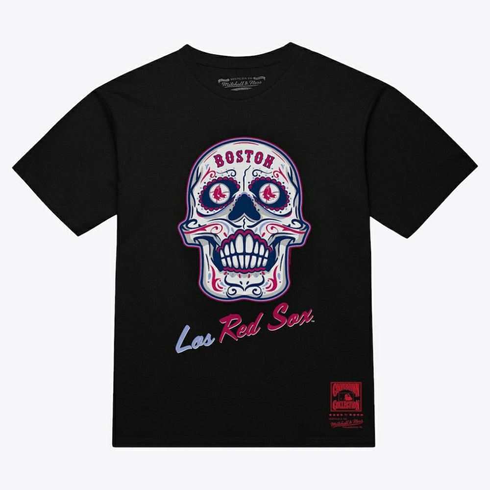 Boston Red Sox Women's Sugar Skull Boxy T-Shirt Black