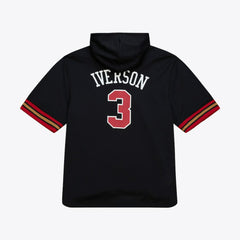 Allen Iverson Philadelphia 76ers Mesh Name & Number Short Sleeve Hoodie - Black outlet