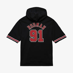 Dennis Rodman Chicago Bulls Mesh Name & Number Short Sleeve Hoodie sale - Black on sale