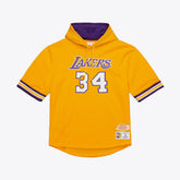 Shaquille O'Neal Los Angeles Lakers Mesh Name & Number Short Sleeve Hoodie - Gold outlet