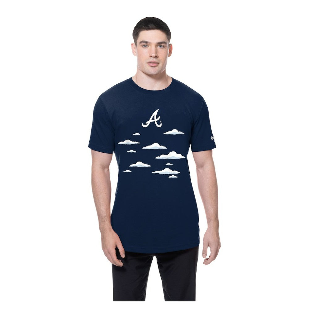 Atlanta Braves MLB x Simpsons 2026 Collab Clouds T-Shirt Navy