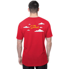 Texas Rangers MLB x Simpsons 2026 Collab Clouds T-Shirt Red