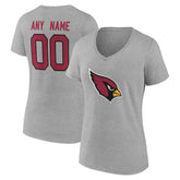 Arizona Cardinals Women's Team Authentic Personalized Name & Number V-Neck T-Shirt - Gray cheap
