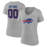 Buffalo Bills Women's Team Authentic Personalized Name & Number V-Neck T-Shirt - Gray sale