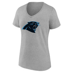Carolina Panthers Women's Team Authentic Personalized Name & Number V-Neck T-Shirt - Gray sale