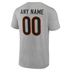 Cincinnati Bengals Team Authentic Personalized Name & Number T-Shirt - Gray for sale