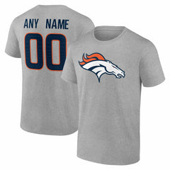 Denver Broncos Team Authentic Personalized Name & Number T-Shirt - Gray online