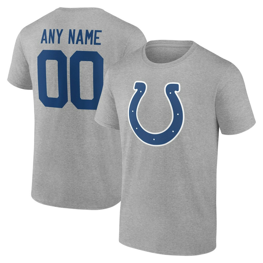 Indianapolis Colts Team Authentic Personalized Name & Number T-Shirt - Gray cheap