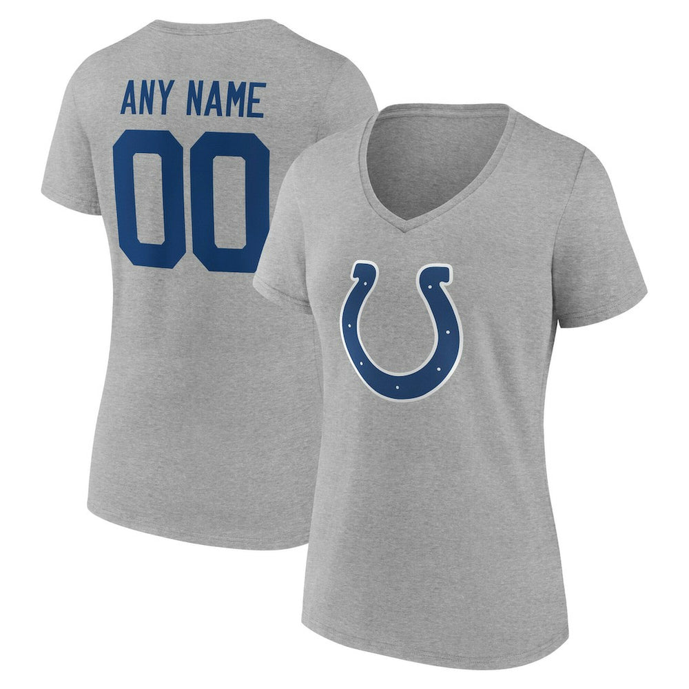 Indianapolis Colts Women's Team Authentic Personalized Name & Number V-Neck T-Shirt - Gray sale