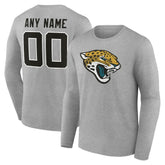 Jacksonville Jaguars Team Authentic Personalized Name & Number Long Sleeve T-Shirt - Gray online