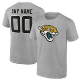 Jacksonville Jaguars Team Authentic Personalized Name & Number T-Shirt - Gray on sale