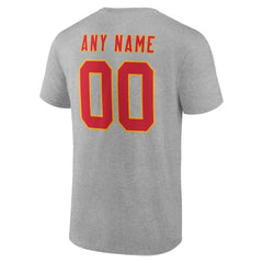 Kansas City Chiefs Team Authentic Personalized Name & Number T-Shirt - Gray outlet