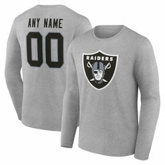 Las Vegas Raiders Team Authentic Personalized Name & Number Long Sleeve T-Shirt - Gray online