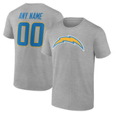 Los Angeles Chargers Team Authentic Personalized Name & Number T-Shirt - Gray online