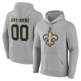 New Orleans Saints Team Authentic Personalized Name & Number Hoodie - Gray outlet