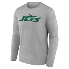 New York Jets Team Authentic Personalized Name & Number Long Sleeve T-Shirt - Gray cheap