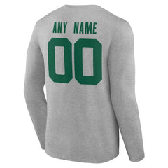 New York Jets Team Authentic Personalized Name & Number Long Sleeve T-Shirt - Gray cheap